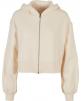 Sweat-shirt personnalisable BUILD YOUR BRAND Ladies Short Oversized Zip Jacket