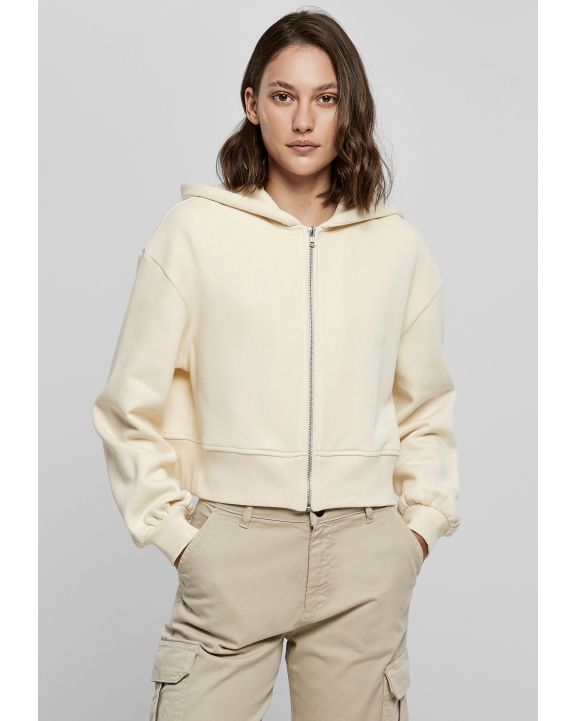 Sweatshirt BUILD YOUR BRAND Ladies Short Oversized Zip Jacket personalisierbar