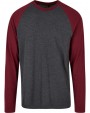 T-shirt BUILD YOUR BRAND Men´s Contrast Raglan Longsleeve T-Shirt voor bedrukking &amp; borduring
