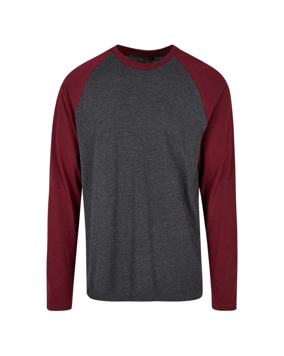 T-shirt BUILD YOUR BRAND Men´s Contrast Raglan Longsleeve T-Shirt voor bedrukking &amp; borduring