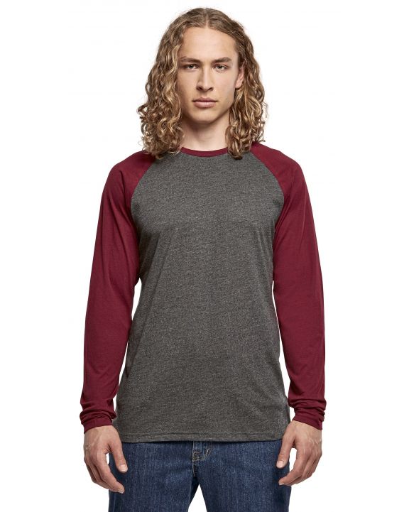 T-shirt BUILD YOUR BRAND Men´s Contrast Raglan Longsleeve T-Shirt voor bedrukking & borduring