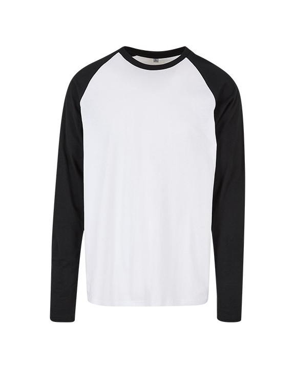 T-shirt BUILD YOUR BRAND Men´s Contrast Raglan Longsleeve T-Shirt voor bedrukking &amp; borduring