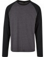 T-shirt personnalisable BUILD YOUR BRAND Men´s Contrast Raglan Longsleeve T-Shirt