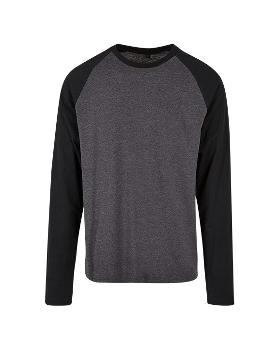 T-shirt personnalisable BUILD YOUR BRAND Men´s Contrast Raglan Longsleeve T-Shirt