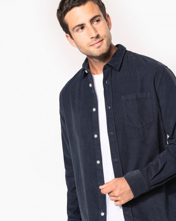 Chemise personnalisable KARIBAN Chemise manches longues en velours homme