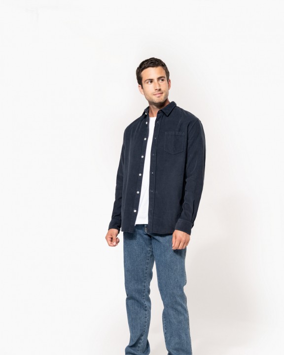 Chemise personnalisable KARIBAN Chemise manches longues en velours homme