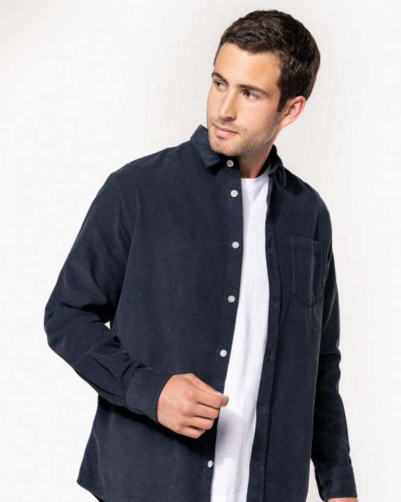 Chemise personnalisable KARIBAN Chemise manches longues en velours homme