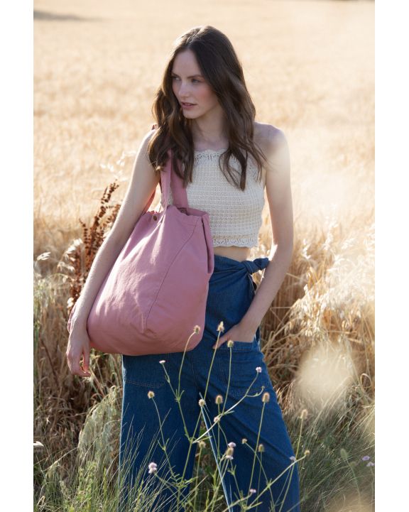 Tasche KIMOOD Shoppingtasche aus ausgewaschener Baumwolle personalisierbar