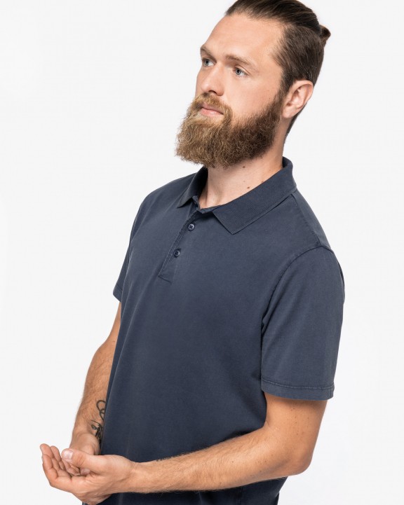 Polo personnalisable NATIVE SPIRIT Polo écoresponsable délavé en jersey homme