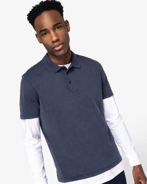 Polo personnalisable NATIVE SPIRIT Polo écoresponsable délavé en jersey homme