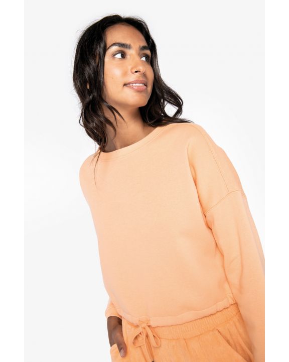 Sweatshirt NATIVE SPIRIT Umweltfreundliches cropped Oversize Damen-Sweatshirt mit Rundhalsausschnitt personalisierbar
