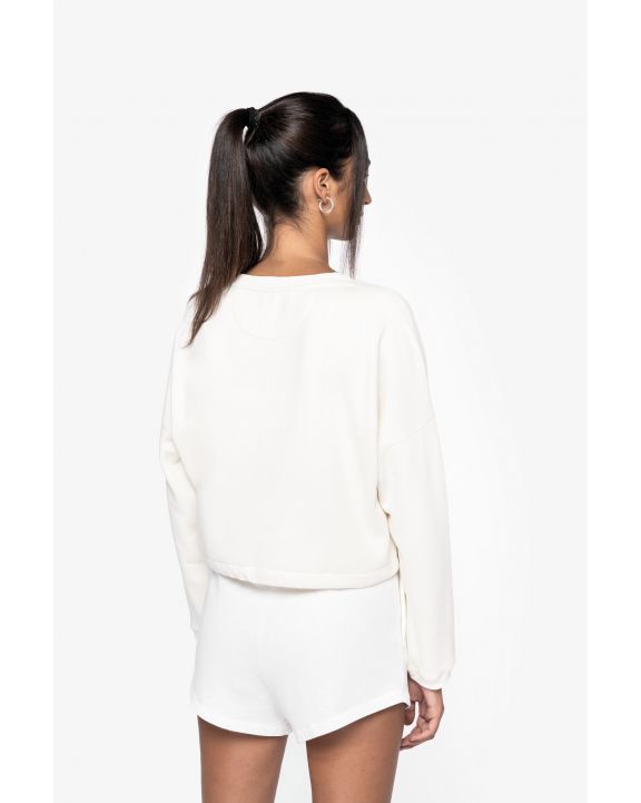Sweatshirt NATIVE SPIRIT Umweltfreundliches cropped Oversize Damen-Sweatshirt mit Rundhalsausschnitt personalisierbar