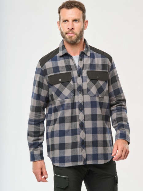 Chemises à personnaliser WK. DESIGNED TO WORK Chemise à carreaux avec poches homme 
