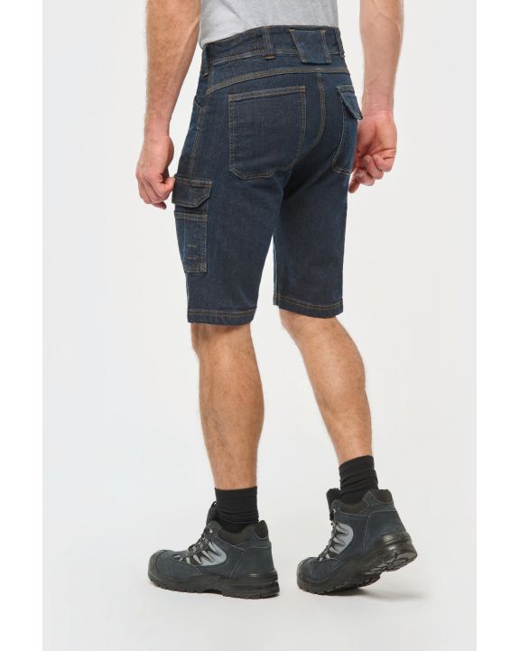  WK. DESIGNED TO WORK Denim-Bermuda-Shorts mit mehreren Taschen, für Herren personalisierbar