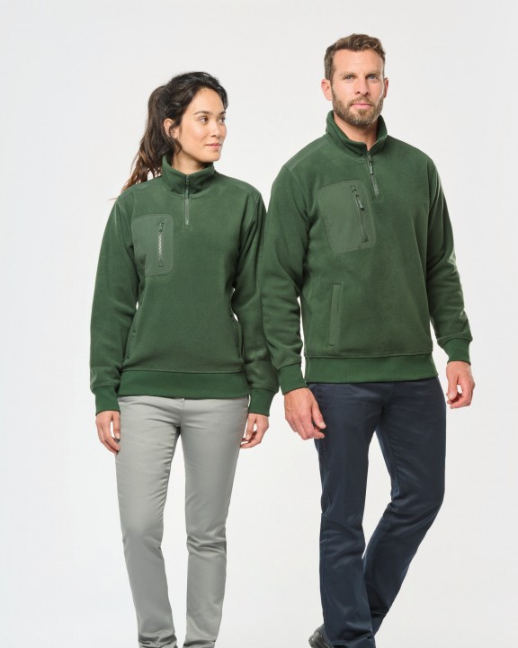 Laine polaire personnalisable WK. DESIGNED TO WORK Polaire écoresponsable col zippé unisexe