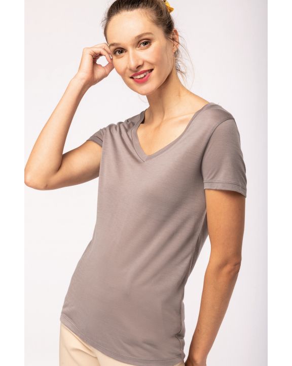 T-shirt KARIBAN 100% Lyocell TENCEL™ dames T-shirt - 145 gr/m2 voor bedrukking & borduring