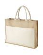Tote bag 4DO Mumbay jute draagtas met katoenen voorvak 18L voor bedrukking &amp; borduring