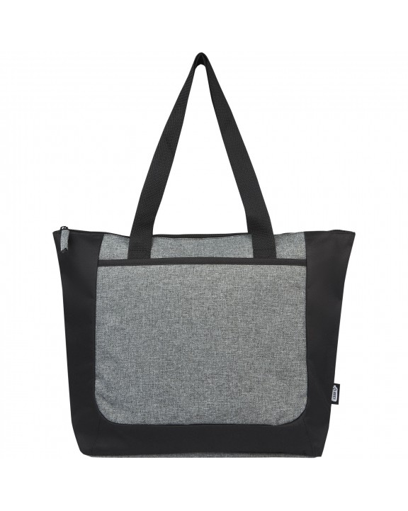Tote bag personnalisable 4DO Sac shopping Reclaim recyclé GRS bicolore à fermeture éclair de 15 L