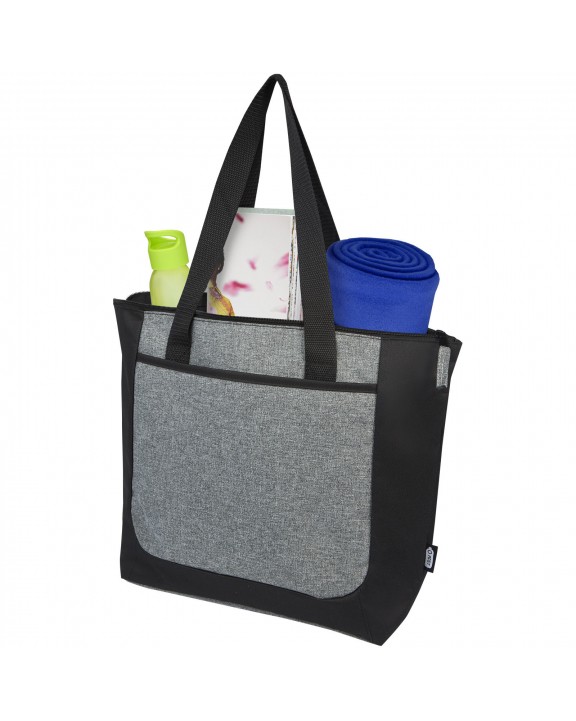 Tote bag personnalisable 4DO Sac shopping Reclaim recyclé GRS bicolore à fermeture éclair de 15 L