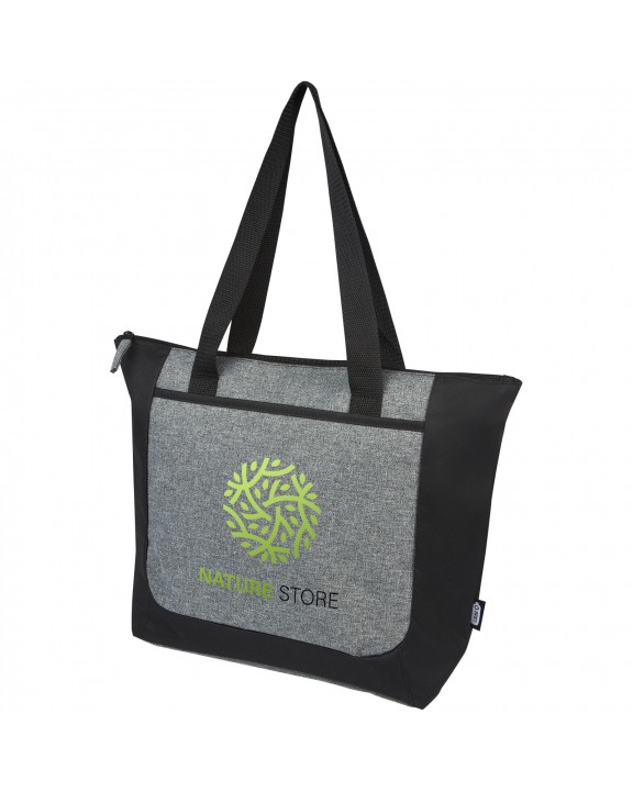 Tote bag personnalisable 4DO Sac shopping Reclaim recyclé GRS bicolore à fermeture éclair de 15 L
