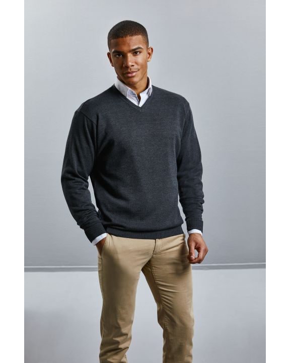 Pullover RUSSELL V-neck Knitted Pullover personalisierbar