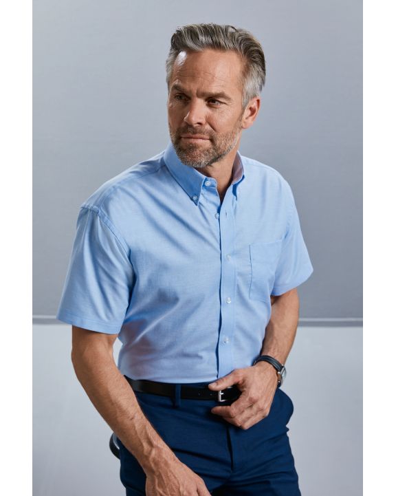 Hemd RUSSELL Men's Short Sleeve Easy Care Oxford Shirt voor bedrukking & borduring