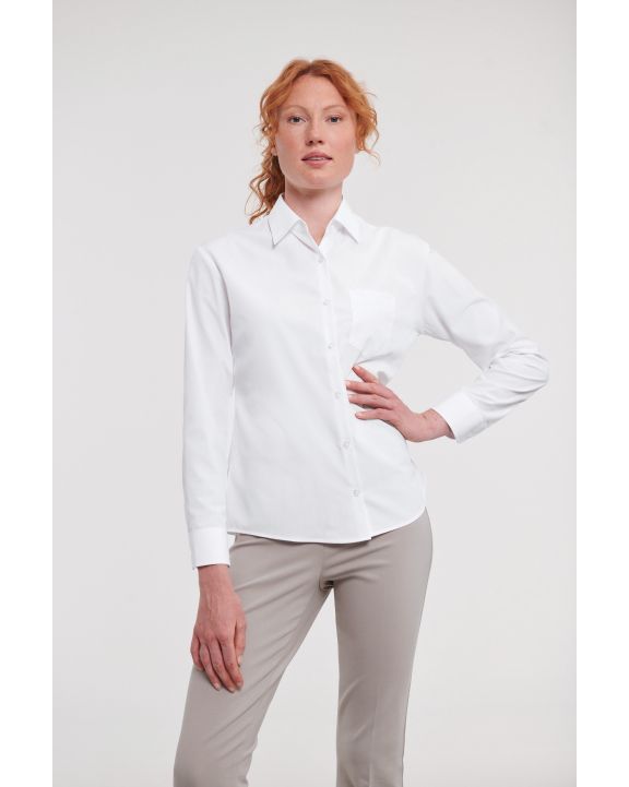 Hemd RUSSELL Ladies' Ls Polycotton Poplin Shirt voor bedrukking & borduring