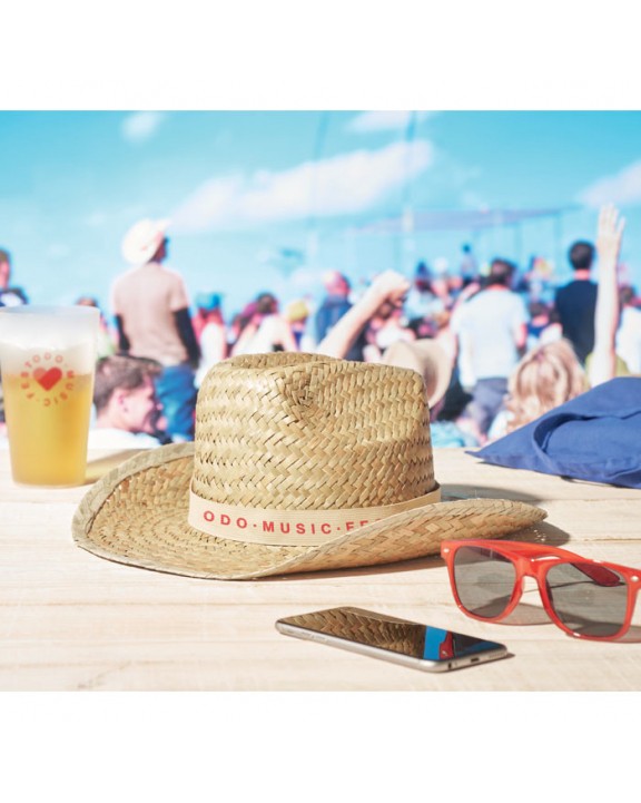 Casquette personnalisable 4DO Chapeau de cow-boy en paille