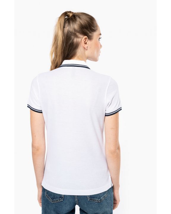 Poloshirt KARIBAN Polohemd für Damen mit kurzen Ärmeln und Streifen personalisierbar