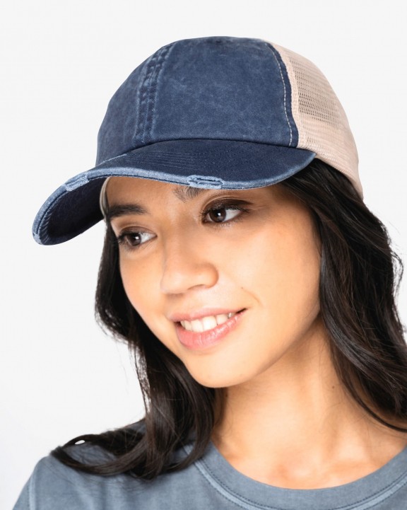 Casquette personnalisable NATIVE SPIRIT Casquette trucker écoresponsable  effet déchiré unisexe