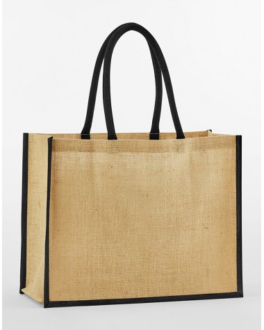 WESTFORDMILL Natural Starched Jute Classic Shopper Tote Bag personalisierbar