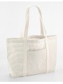 WESTFORDMILL STRIPED ORGANIC COTTON SHOPPER grey stripe personnalisable