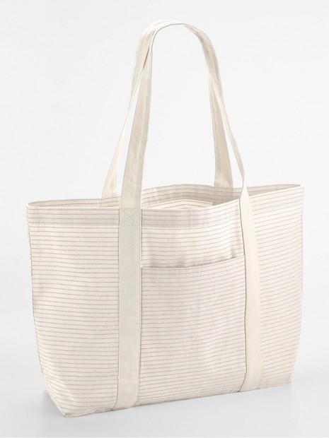 Tote bags à personnaliser WESTFORDMILL STRIPED ORGANIC COTTON SHOPPER red stripe