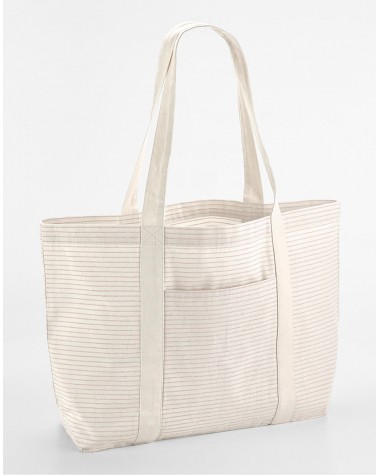 WESTFORDMILL Striped Organic Cotton Shopper Tote Bag personalisierbar