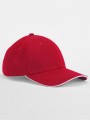 Casquettes à personnaliser BEECHFIELD EARTHAWARE® CLASSIC ORGANIC COTTON 6 PANEL CAP - SANDWICH PEAK rouge classique/blanc