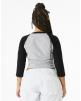 T-shirt BELLA-CANVAS Women's Micro Rib 3/4 Raglan Baby Tee voor bedrukking & borduring