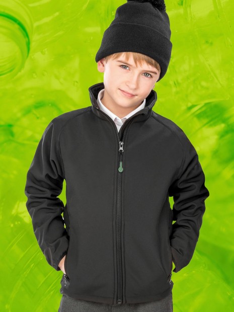 Softshells à personnaliser RESULT Veste softshell recyclée 2 couches enfant noir