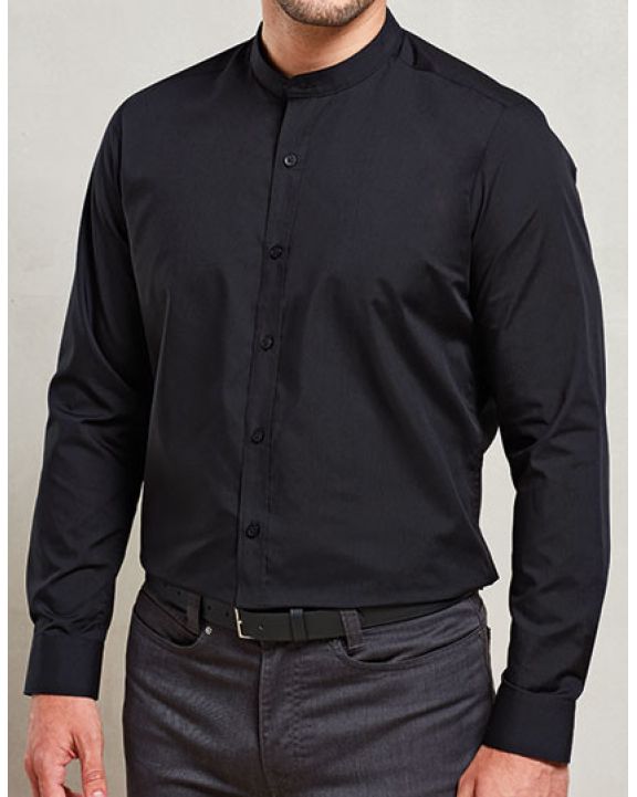 Hemd PREMIER Men´s Banded Collar Grandad Long Sleeve Shirt voor bedrukking & borduring