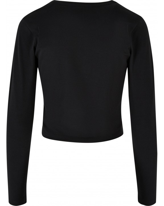 BUILD YOUR BRAND Ladies Short Longsleeve Tee T-Shirt personalisierbar