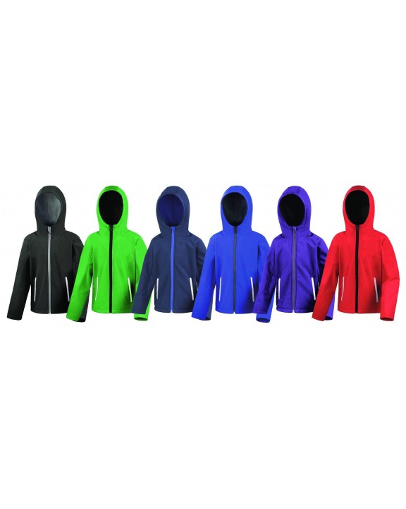 RESULT Youth TX Performance Hooded Soft Shell Jacket Softshell personalisierbar