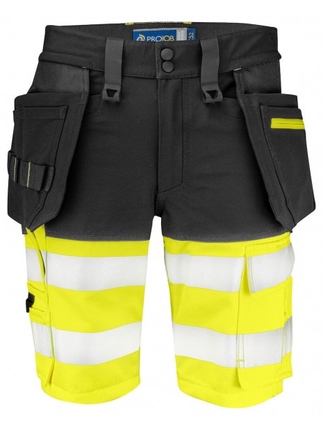 PROJOB 6580 SHORTS EN ISO 20471 CLASSE 1 jaune/noir personnalisable