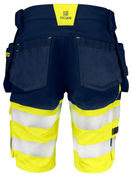 PROJOB 6580 SHORTS EN ISO 20471 CLASSE 1 jaune/bleu marine personnalisable
