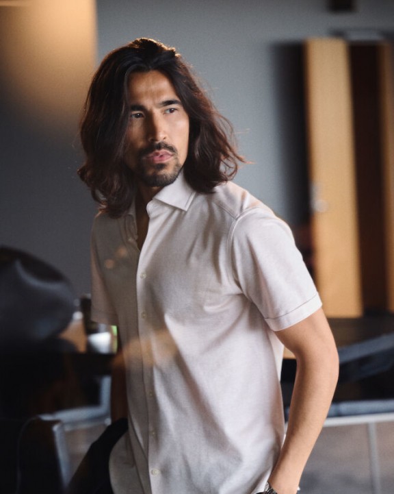 Hemd J. HARVEST & FROST Indigo Bow 133 S/S 
Hemd Tailored Fit Heren voor bedrukking &amp; borduring