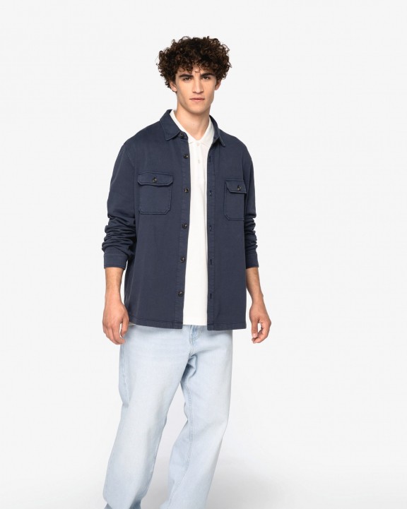 Chemise personnalisable NATIVE SPIRIT Surchemise écoresponsable délavée en molleton gratté homme