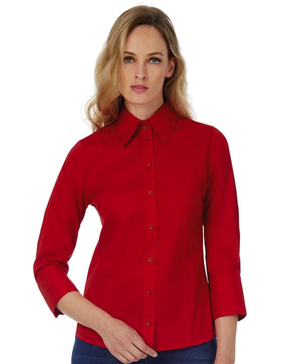 Hemd B&C Milano/women Popelin Shirt 3/4 sleeves personalisierbar
