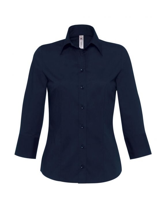Hemd B&C Milano/women Popelin Shirt 3/4 sleeves voor bedrukking & borduring