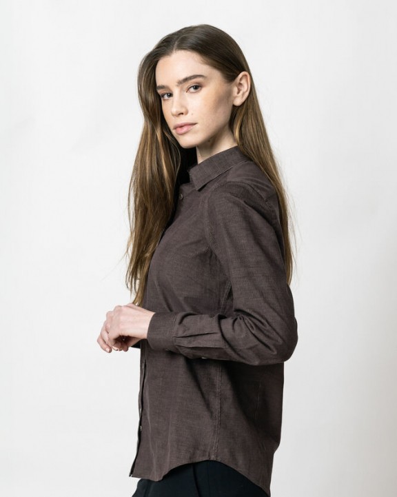 Hemd J. HARVEST & FROST Indigo Bow 134 Cord Shirt Contemporary Fit W voor bedrukking &amp; borduring