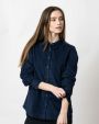 Hemd J. HARVEST & FROST Indigo Bow 134 Cord Shirt Contemporary Fit W voor bedrukking &amp; borduring
