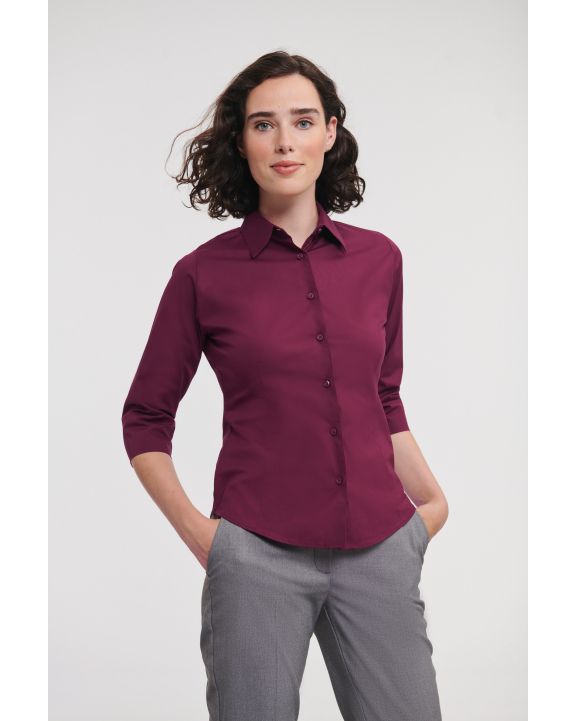 Hemd RUSSELL Ladies' 3/4 Sleeve Easy Care Fitted Shirt personalisierbar