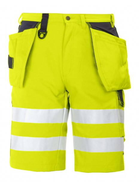 PROJOB 6503 SHORT POLYCOTON - EN ISO 20471 CLASSE 2/1 jaune/noir personnalisable